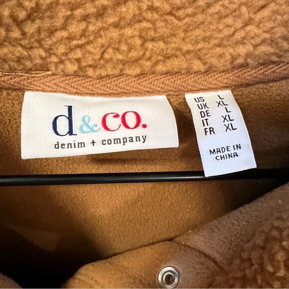 Denim & Co Regular Sherpa Bonded Fleece Snap Jacket | Size L - Picture 3 of 12